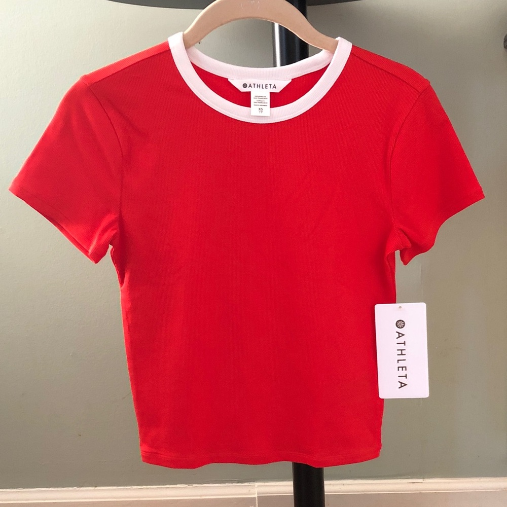 NWT Athleta Signature Rib Crop Tee